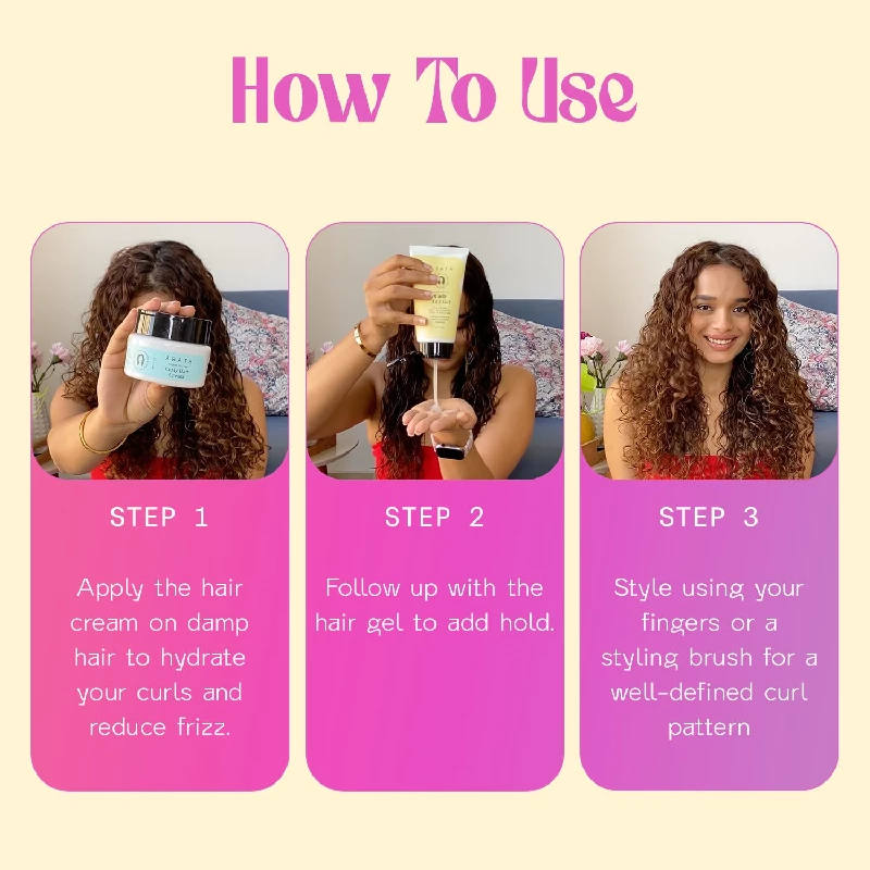 Arata Advanced Curl Care Curly Hair Cream and Advanced Curl Care Curly Hair Gel, Combo of 2-6.webp